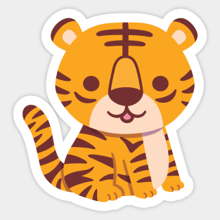 Cute Seated Little Tiger Sticker